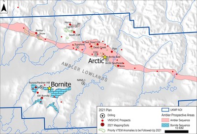 Figure 2. Drilling Locations within the UKMP (CNW Group/Trilogy Metals Inc.)