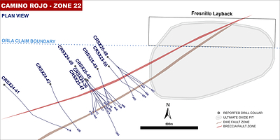Figure 1: Plan View Showing Location of Reported Drill Holes (CNW Group/Orla Mining Ltd.)