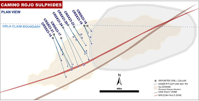 Figure 1: Plan View Showing Location of Reported Drill Holes (CNW Group/Orla Mining Ltd.)