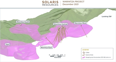 Figure 3 – Long Section of 3D Geophysics Looking Southwest (CNW Group/Solaris Resources Inc.)