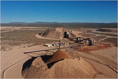 Figure 3: Crushing and Live Ore Stockpile (CNW Group/Orla Mining Ltd.)