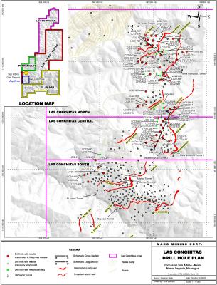 Figure 1 – Drill Hole Plan (CNW Group/Mako Mining Corp.)