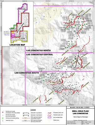 Figure 1 – Drill Hole Plan (CNW Group/Mako Mining Corp.)