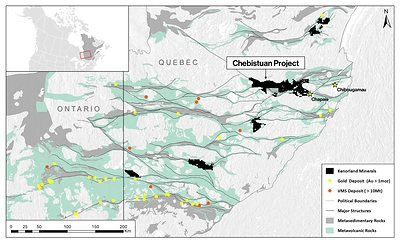 Figure 2. Chebistuan Project Location (CNW Group/Kenorland Minerals Ltd.)