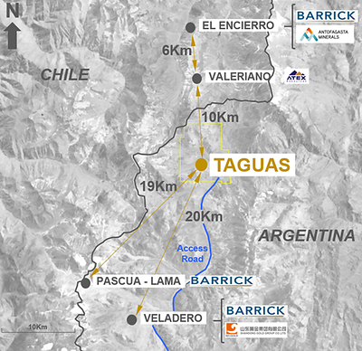 Figure 1. Location of the Taguas Property (CNW Group/Orvana Minerals Corp.)
