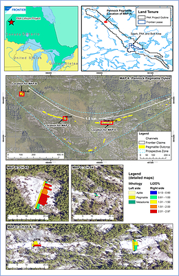 Figure 1: Location Map showing Channels cut at Pennock in 2023 including Channel 45 cut in 2019 (CNW Group/Frontier Lithium Inc.)