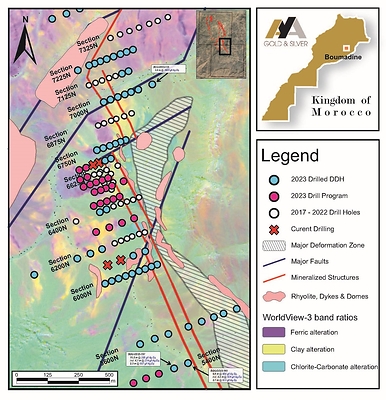 Figure 4 – Surface Plan of South Zone with New 2023 DDH Results (CNW Group/Aya Gold & Silver Inc)