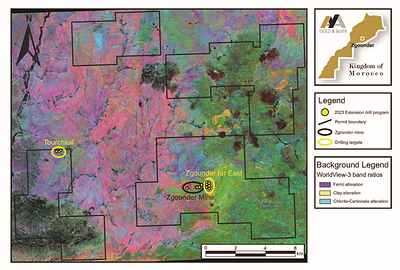 Figure 3 – Surface Plan of Zgounder Regional with 2023 Extended Drill Program (CNW Group/Aya Gold & Silver Inc)