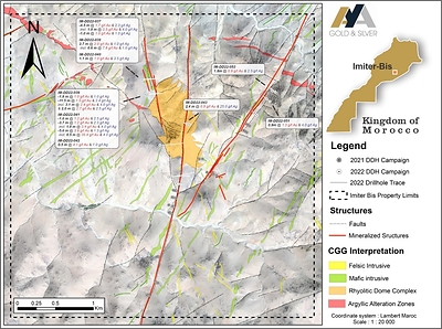 Figure 6 – Drill Program Completed at Imiter bis (CNW Group/Aya Gold & Silver Inc)
