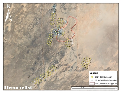 Figure 3: 2021 Exploration Program at Eleonore East (CNW Group/Aya Gold & Silver Inc)
