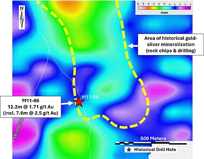 Figure 2 – Chargeability depth slice at a depth of 150-250m – Southern Zone. (CNW Group/Black Mammoth Metals Corp)