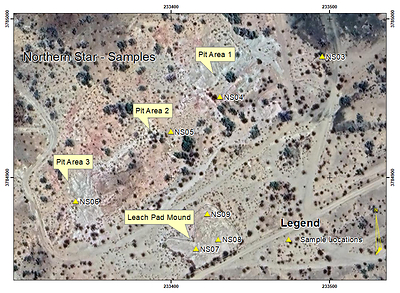 Figure 2 – Northern Star samples NS04, NS05 and NS06 in historic pits, on strike. (CNW Group/Black Mammoth Metals Corp)