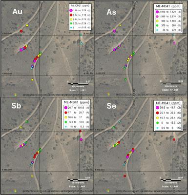 Figure 4 – Coal Canyon gold and trace-element distribution. (CNW Group/Black Mammoth Metals Corp)