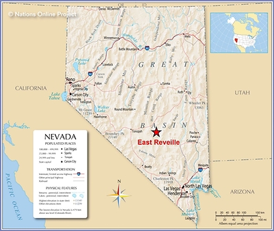 Figure 1. Location of the East Reveille project in Nye County, Nevada. (CNW Group/Black Mammoth Metals Corp)