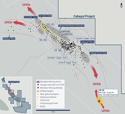 Meridian Assays Broadest Zone of Copper-Gold Mineralization in the CNWE (CNW Group/Meridian Mining UK Societas)