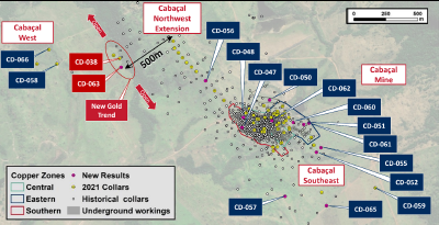 Figure 1:  Drill map showing results reported today (CNW Group/Meridian Mining UK Societas)