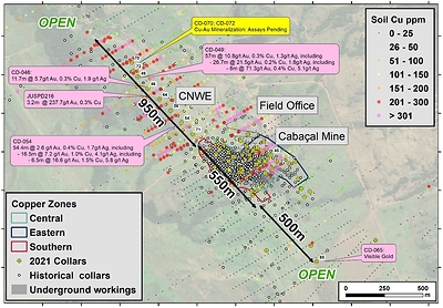 Figure 1: Drill collar map showing the location of holes completed to date on the NW Extension (CNW Group/Meridian Mining UK Societas)