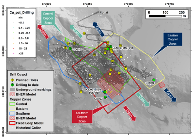 Figure 1 Diamond drill hole CD-001 to CD-010 locations, results for CD-001 to CD-004 reported today (CNW Group/Meridian Mining S.E.)