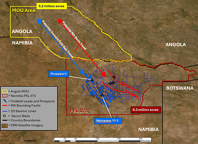 ReconAfrica Angola MOU Area (CNW Group/Reconnaissance Energy Africa Ltd.)