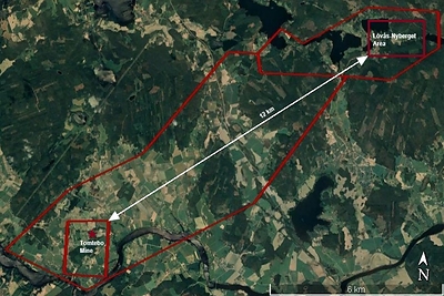 Figure 1 – Location of Lövås-Nyberget Area (CNW Group/District Metals Corp.)
