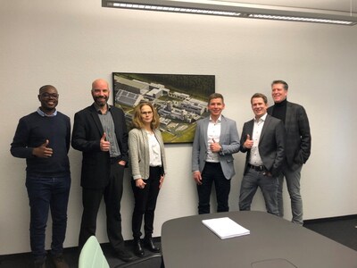 Rock Tech and GEA representatives after signing. (CNW Group/Rock Tech Lithium Inc.)
