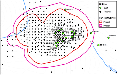 Figure 1: Drill-hole map showing 2021 drilling (CNW Group/Western Copper and Gold Corporation)