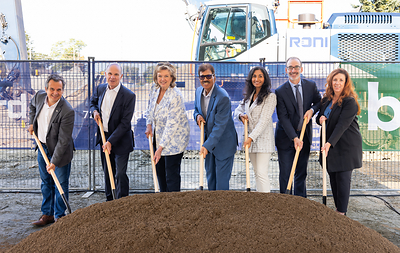 [from left to right] Stephen Dasko, Ward 1 Councillor for the City of Mississauga, Brian Athey, Senior Vice President, Development, Carolyn Parrish, Mayor for the City of Mississauga, K. Rai Sahi, Chairman and CEO, Angela Sahi, President and COO, Paul Miatello, CFO, Morguard Corp., Beverley Flynn, Senior Vice President and General Counsel (CNW Group/Morguard Corporation)