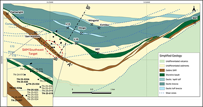 Figure 1: True North: Geology and Drill Hole Location Map (CNW Group/1911 Gold Corporation)