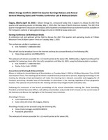 Gibson Energy Confirms 2023 First Quarter Earnings Release and Annual General Meeting Dates and Provides Conference Call & Webcast Details (CNW Group/Gibson Energy Inc.)