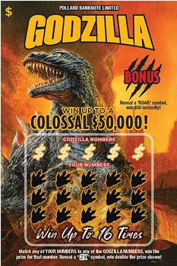 Godzilla ticket concept art (CNW Group/Pollard Banknote Limited)