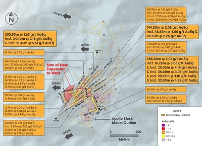 Figure 1: Plan View of the Apollo System Highlighting Infill Drill Holes in this Release (CNW Group/Collective Mining Ltd.)