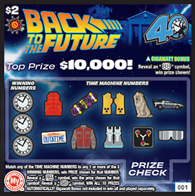 The Maryland Lottery’s Back to the Future-inspired 
scratch-off ticket (CNW Group/Pollard Banknote Limited)