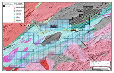 Figure 1: New land package overlain on basin geology (CNW Group/Power Metallic Mines Inc.)