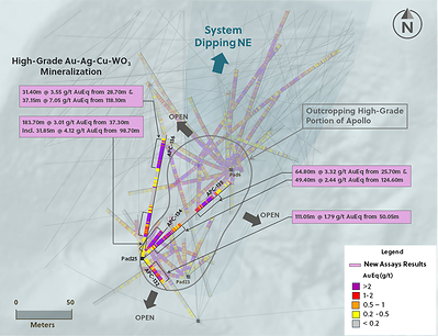 Figure 1: Plan View of the Apollo System Highlighting Drill Holes Announced in this Release (CNW Group/Collective Mining Ltd.)