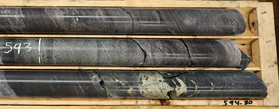 Figure 2 Mineralization from hole PML-25-014 (CNW Group/Power Metallic Mines Inc.)