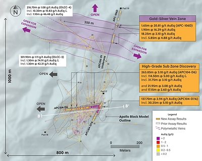 Figure 1: Plan View of the Apollo System Highlighting Drill Holes in this Release (CNW Group/Collective Mining Ltd.)