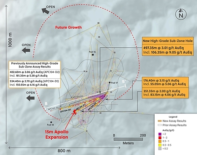 Figure 2: Plan View of the Apollo System Highlighting Drill Holes in this Release (CNW Group/Collective Mining Ltd.)