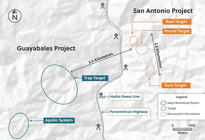 Figure 2: Plan View of the San Antonio Project Highlighting the Pound Target Area (CNW Group/Collective Mining Ltd.)