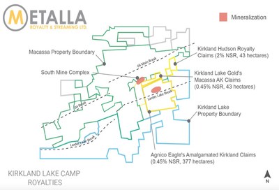 AK and AK North Royalty Map (CNW Group/Metalla Royalty and Streaming Ltd.)