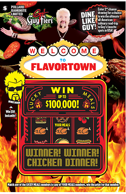 Concept ticket art featuring Guy Fieri. (CNW Group/Pollard Banknote Limited)