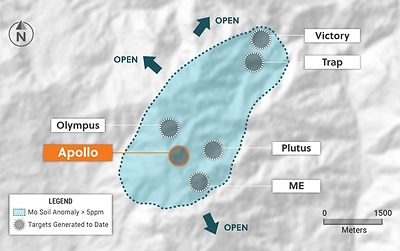 Figure 2: Plan View of the Guayabales Project Highlighting the Apollo Target Area (CNW Group/Collective Mining Ltd.)