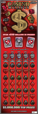 The Texas Lottery's Casino Millions Scratch Ticket Game (CNW Group/Pollard Banknote Limited)