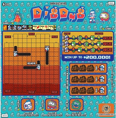 The DIG DUG™ instant ticket launched by the Minnesota Lottery. (CNW Group/Pollard Banknote Limited)