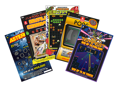 Concept ticket art featuring Atari arcade games (CNW Group/Pollard Banknote Limited)