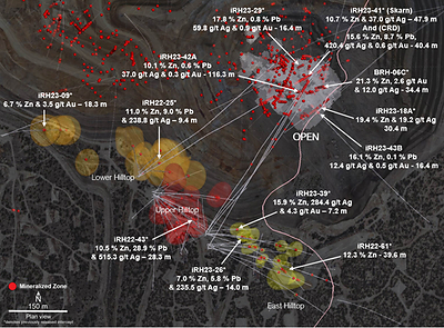 Figure 1 – Polymetallic Mineralization – Surface Plan (CNW Group/i-80 Gold Corp)