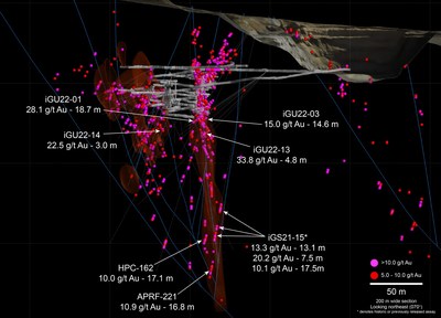 Figure 1 – Cross Section View of the Ogee Zone (CNW Group/i-80 Gold Corp)