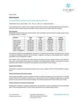 LUCARA REPORTS VOTING RESULTS FROM ANNUAL MEETING (CNW Group/Lucara Diamond Corp.)