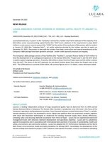 LUCARA ANNOUNCES FURTHER EXTENSION OF WORKING CAPITAL FACILITY TO JANUARY 15, 2024 (CNW Group/Lucara Diamond Corp.)