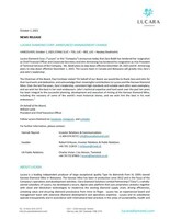 LUCARA DIAMOND CORP. ANNOUNCES MANAGEMENT CHANGE (CNW Group/Lucara Diamond Corp.)
