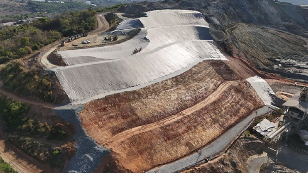 Figure 2: Slope Reconfiguration Facing the Paste Fill Plant